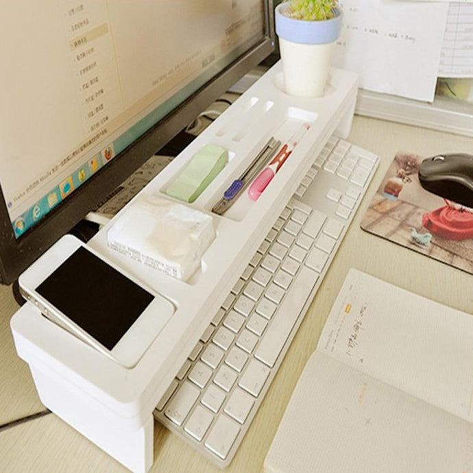 Multi-function Computer Desk Accessories Wooden Desk Storage Organiser Keyboard Commodity Shelf - LightHome Products